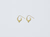 Mari Earrings handmade by Alexis Menten with 22k gold ancient style crescent hoops and granules shown from the side